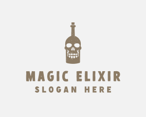 Potion - Skull Bottle Bar logo design