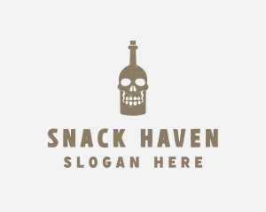 Skull Bottle Bar logo design