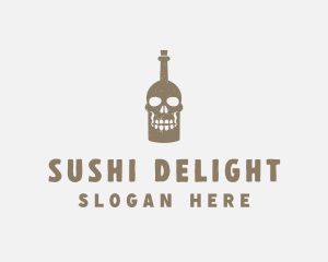 Skull Bottle Bar logo design