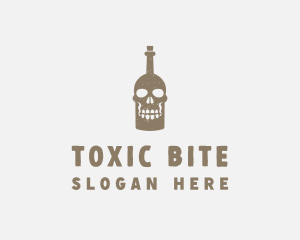 Skull Bottle Bar logo design