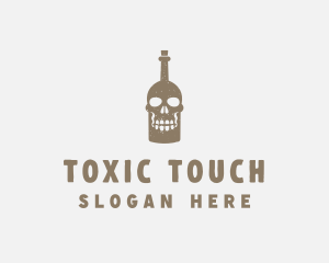 Toxic - Skull Bottle Bar logo design