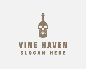 Skull Bottle Bar logo design