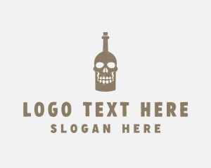 Bar - Skull Bottle Bar logo design