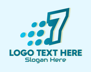 Telecom - Modern Tech Number 7 logo design