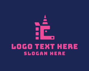 Gamer - Pixel Unicorn Letter C logo design