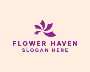 Purple Flower Petals logo design