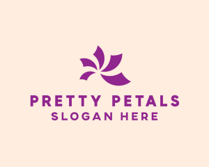 Purple Flower Petals logo design