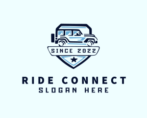 Rideshare - Shield Off Road Car logo design