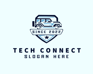 Rideshare - Shield Off Road Car logo design