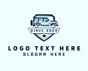 Road Trip - Shield Off Road Car logo design