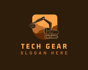 Excavator Equipment Construction logo design