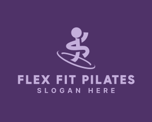 Pilates - Running Person Orbit logo design
