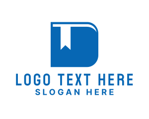 Student - Blue Book Letter D logo design