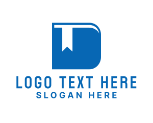 Eraser - Blue Book Letter D logo design
