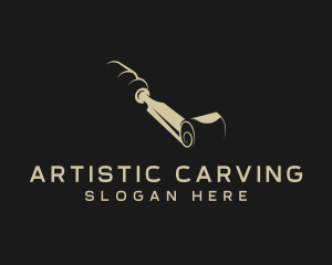 Carving - Chisel Carpentry Wood Carving logo design