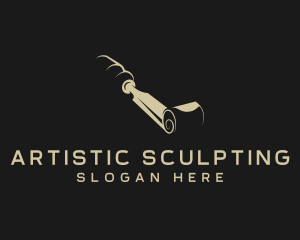 Sculpting - Chisel Carpentry Wood Carving logo design