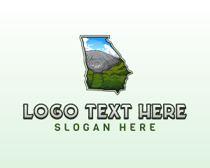 State Outline - Georgia Stone Mountain logo design