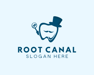 Endodontist - Dental Tooth Gentleman logo design