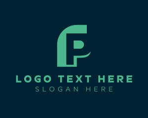 Negative Space - Eco Biotech Letter P logo design