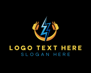 Electric - Lightning Plug Energy logo design