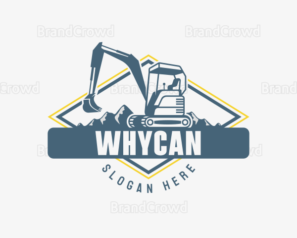 Contractor Mountain Excavator Logo