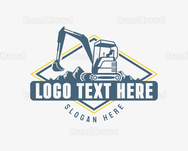 Contractor Mountain Excavator Logo