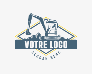 Contractor Mountain Excavator  Logo