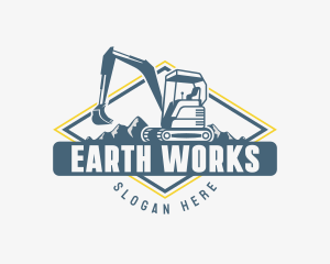 Excavation - Contractor Mountain Excavator logo design