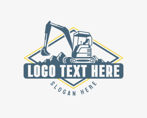 Contractor Mountain Excavator  Logo