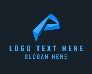 Letter P - Modern Origami Branding logo design