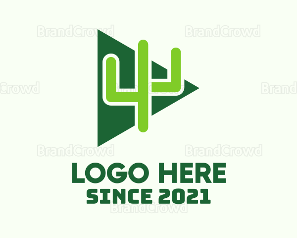 Green Cactus Triangle Logo