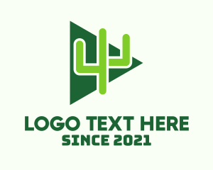 Green Cactus Triangle Logo