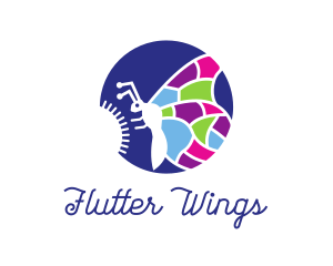 Colorful Butterfly Pollen logo design