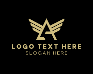 Flight - Wings Aviation Letter A logo design