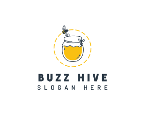 Natural Honey Bee Jar  logo design