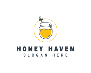 Beehive - Natural Honey Bee Jar logo design