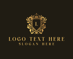 High End - Royalty Crown Shield logo design