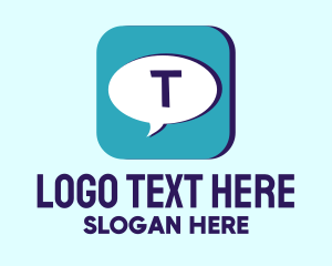 Text - Blue Text App Icon logo design