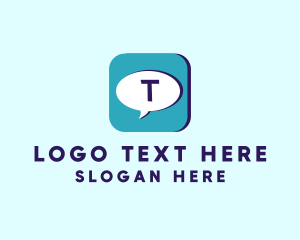 Message - Chat Bubble Application logo design