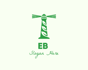 Vegetarian - Organic Leaf Lighthouse logo design