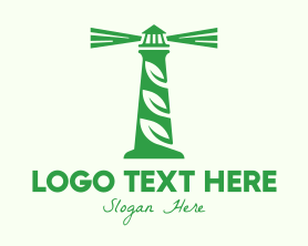 Watchtower - Green Leaf Lighthouse logo design