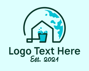 Earth - Globe House Bucket logo design