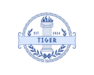 Greek Pillar Wreath Logo