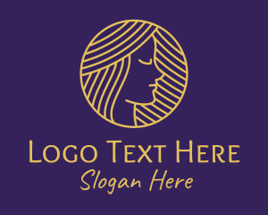 Dermatology - Pretty Gold Lady logo design