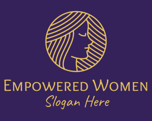 Pretty Gold Lady  logo design