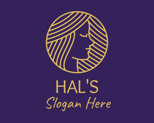 Facial - Pretty Gold Lady logo design