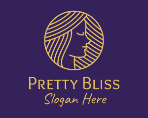 Pretty - Pretty Gold Lady logo design