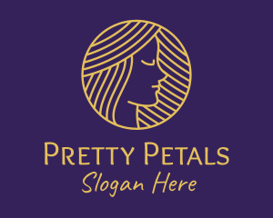 Pretty Gold Lady  logo design