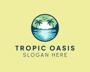 Tropical Beach Getaway logo design