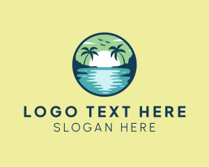 Travel - Tropical Beach Getaway logo design